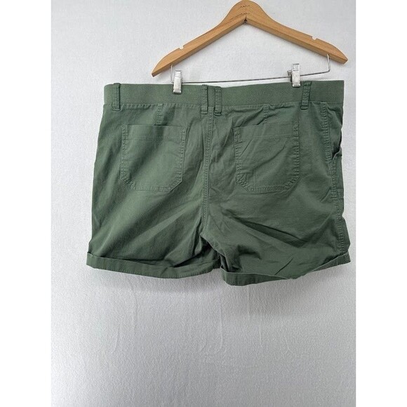 Women's Lee Plus Size 20W Army Green Bermuda Shorts Mid Rise Regular Fit Flex - Picture 5 of 7